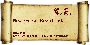 Modrovics Rozalinda névjegykártya
